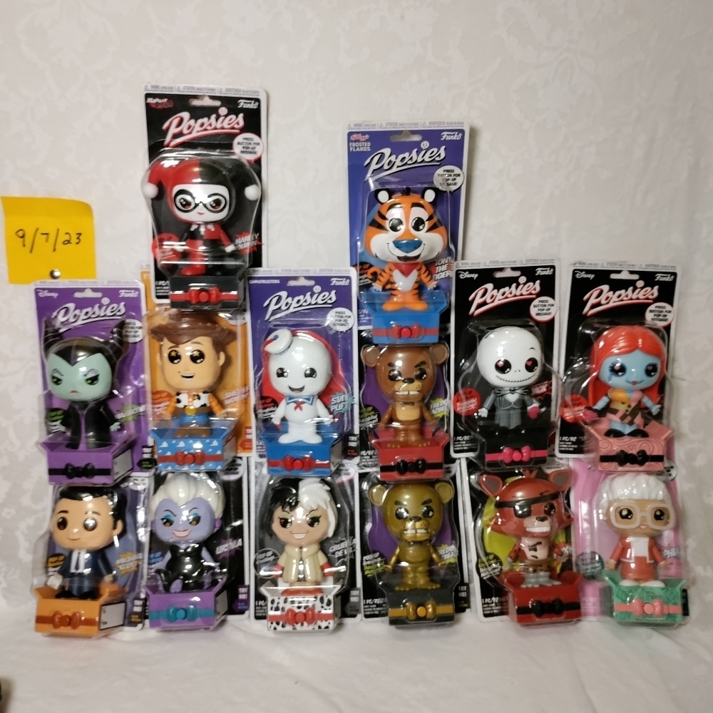 Popsies Funko Ursula, Ghostbusters, Maleficent, Woody, The Office, Jack & Sally!